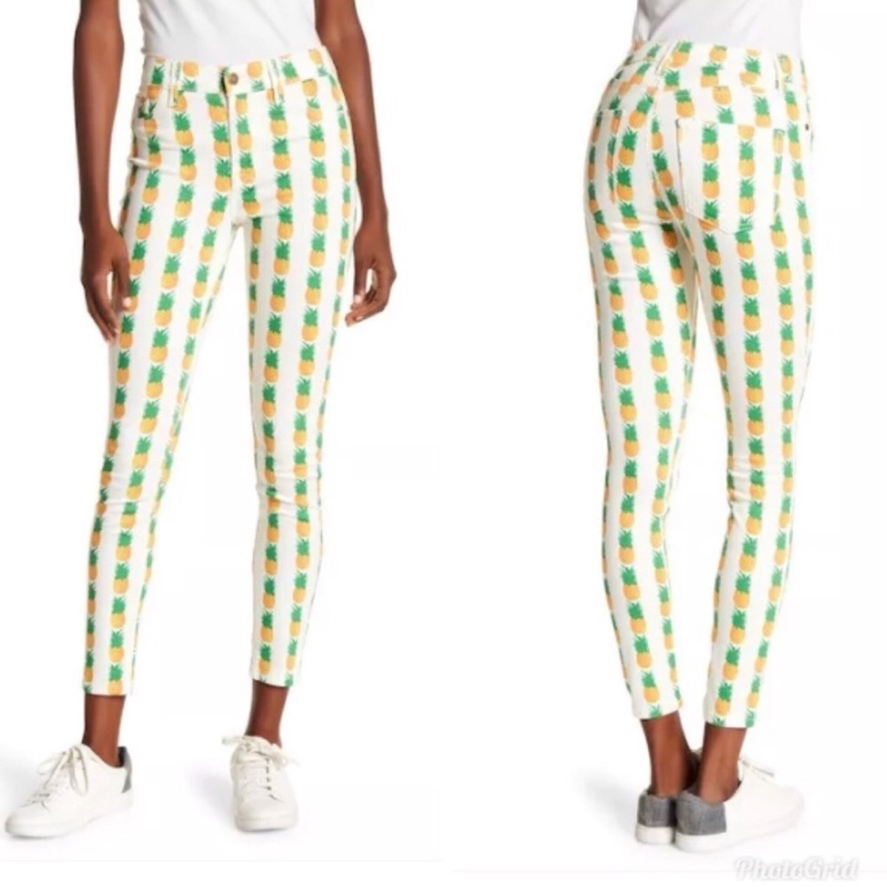 Pistola Pineapple Pina Colada Jeans Pants Dopamine Kitsch Fruit Pattern AOP sz29